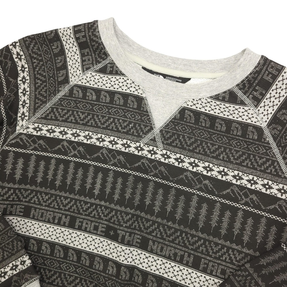 The North Face Sweater Womens Medium Gray Fair Isle Raglan‎ Pullover Crewneck